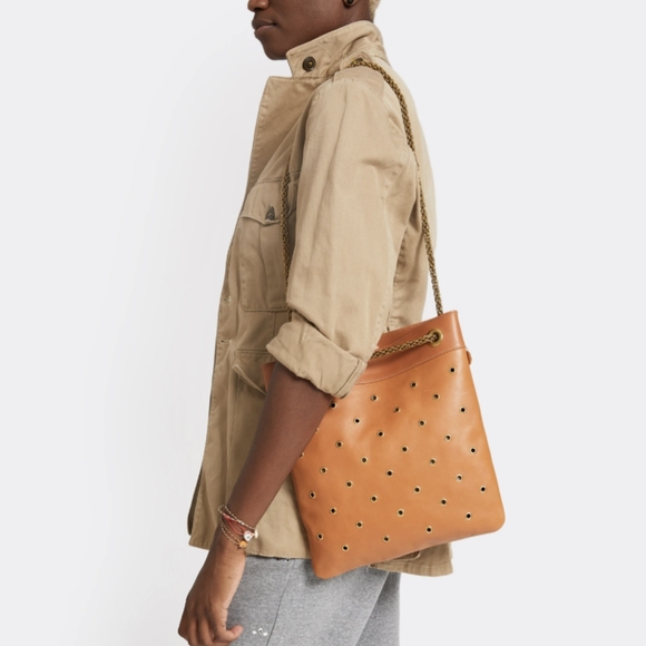 Clare V Delphine shoulder bag Cuoio leather grommets dust bag - Picture 4 of 12